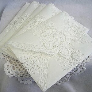 Doily Lace Envelopes Wedding Lace Envelope Custom Wedding Envelopes Lace Wedding Envelopes White Lace Envelope Wedding Invitation Envelopes image 4