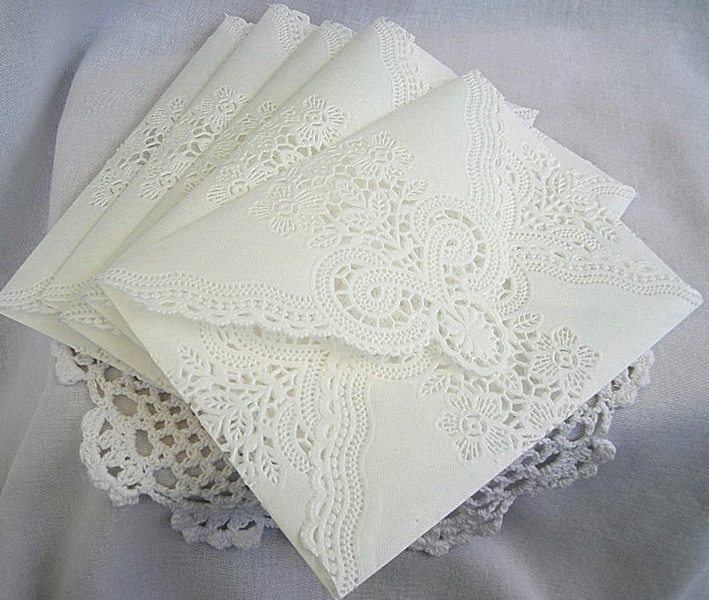 Doily Lace Envelopes Wedding Lace Envelope Custom Wedding Envelopes Lace Wedding Envelopes White Lace Envelope Wedding Invitation Envelopes image 4