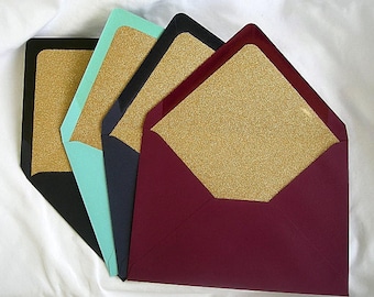 Buste foderate con glitter oro Buste per matrimonio personalizzate Buste A7 color bordeaux Buste per inviti di matrimonio color oro blu navy Buste per compleanno