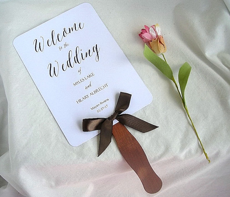 Weddimg Program Fan Colors Amount Personalized Custom Event Anniversary Ceremony Wedding Keepsake Aniversary Photo Fan