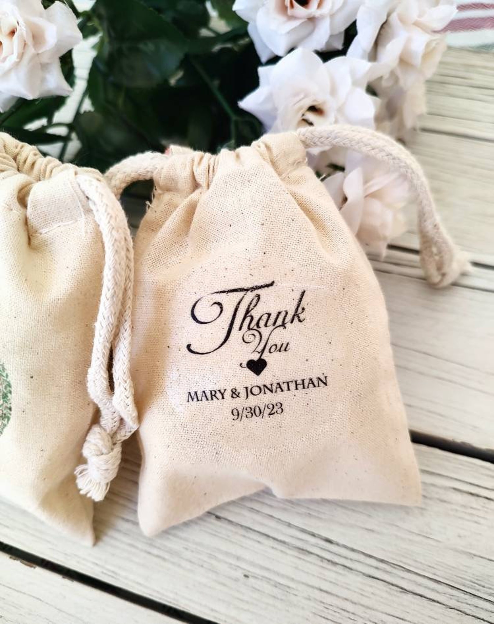 Personalized Wedding Favor Bags Custom Wedding Favor Bags Cotton Muslin ...