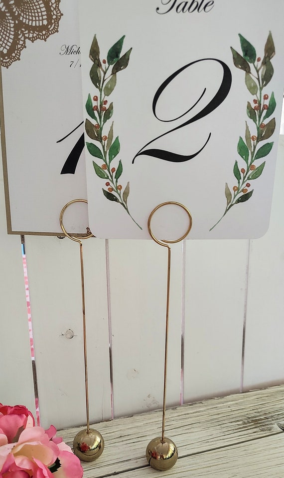Table Number Holder Tall Table Card Holder Gold Wedding Table Place Card Holder Wedding Menu Holders Gold Tall Wedding Table Card Holders Etsy UK
