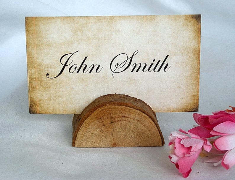 Wood Place Card Holder Rustic Wedding Decor Rustic Place Card Etsy