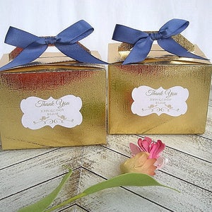 Hochzeit Gunst Box Gold Leinen Gastgeschenke Boxes Türkis Blush Rosa Geschenkbox Marine Silber Personalisierte Hochzeitsbevorzugungen mit benutzerdefinierten Etiketten