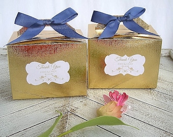 Wedding Favor Box Gold Linen Custom Wedding Favor Boxes Turquoise Blush Navy Silver Wedding Favor Box Custom Personalized Wedding Favor Box