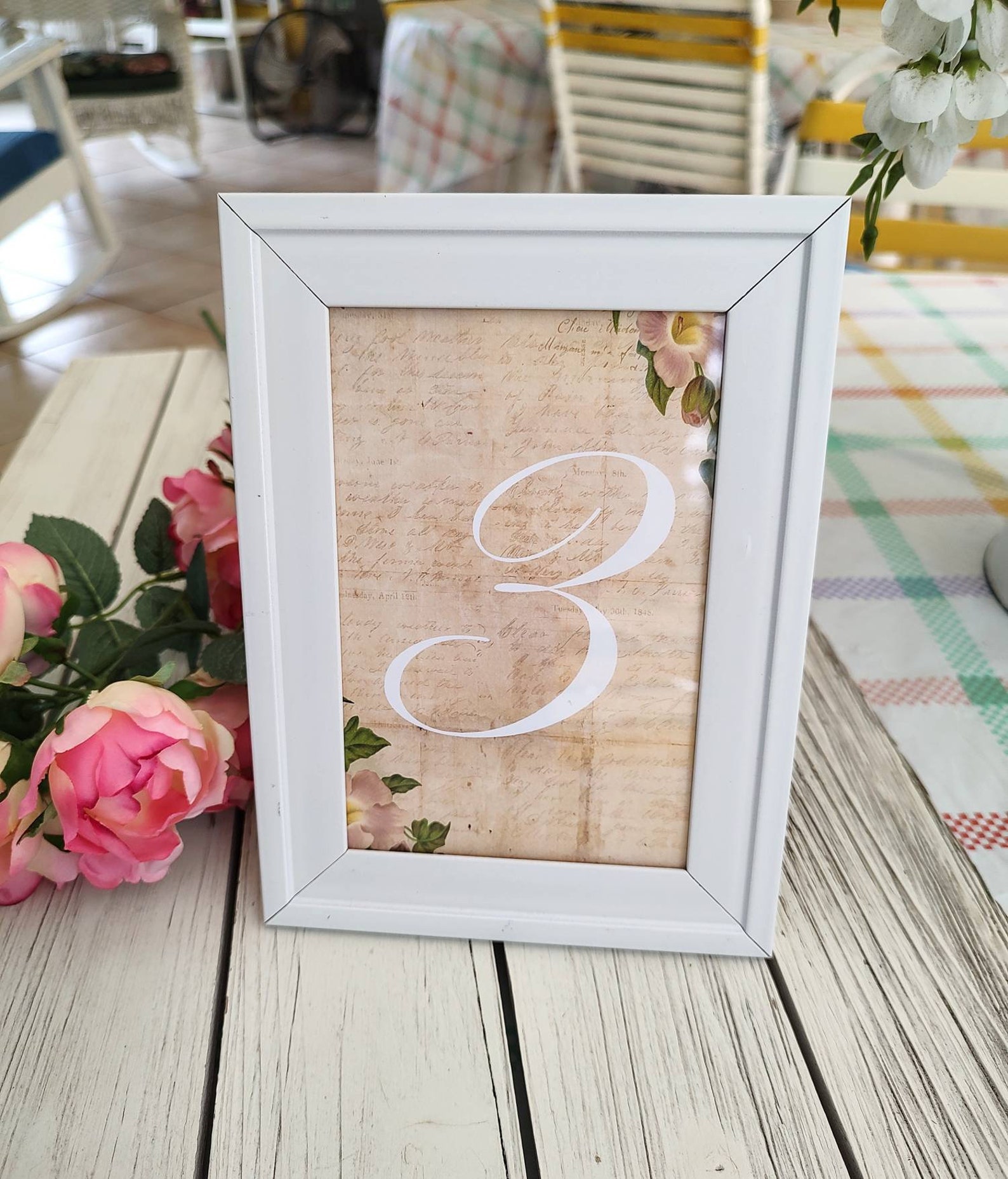 Table Number Frame Wedding Table Card Frames White Table Card Etsy