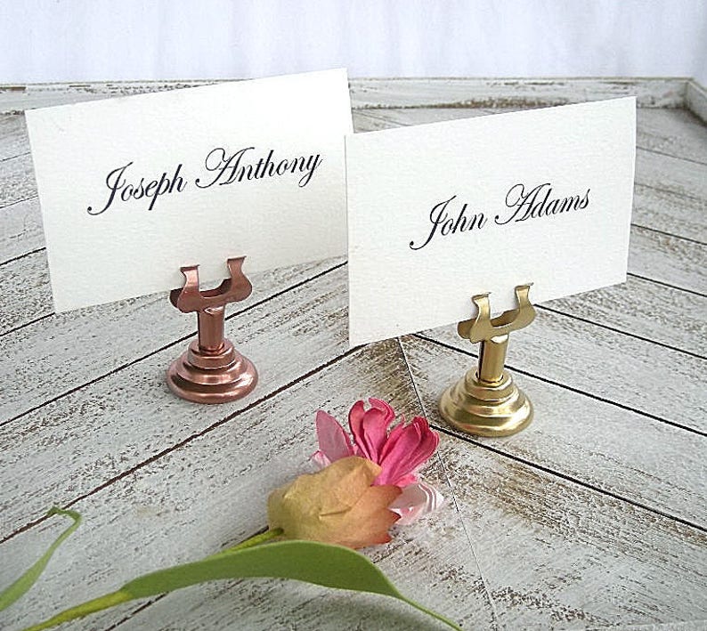 Gold Table Card Holders Rose Gold Place Card Holders Wedding Etsy