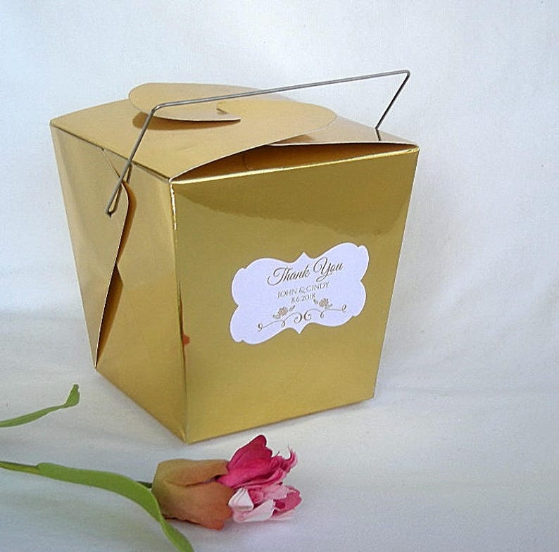 Wedding Favor Box Chinese Take Out Boxes Gold Silver Metallic Etsy