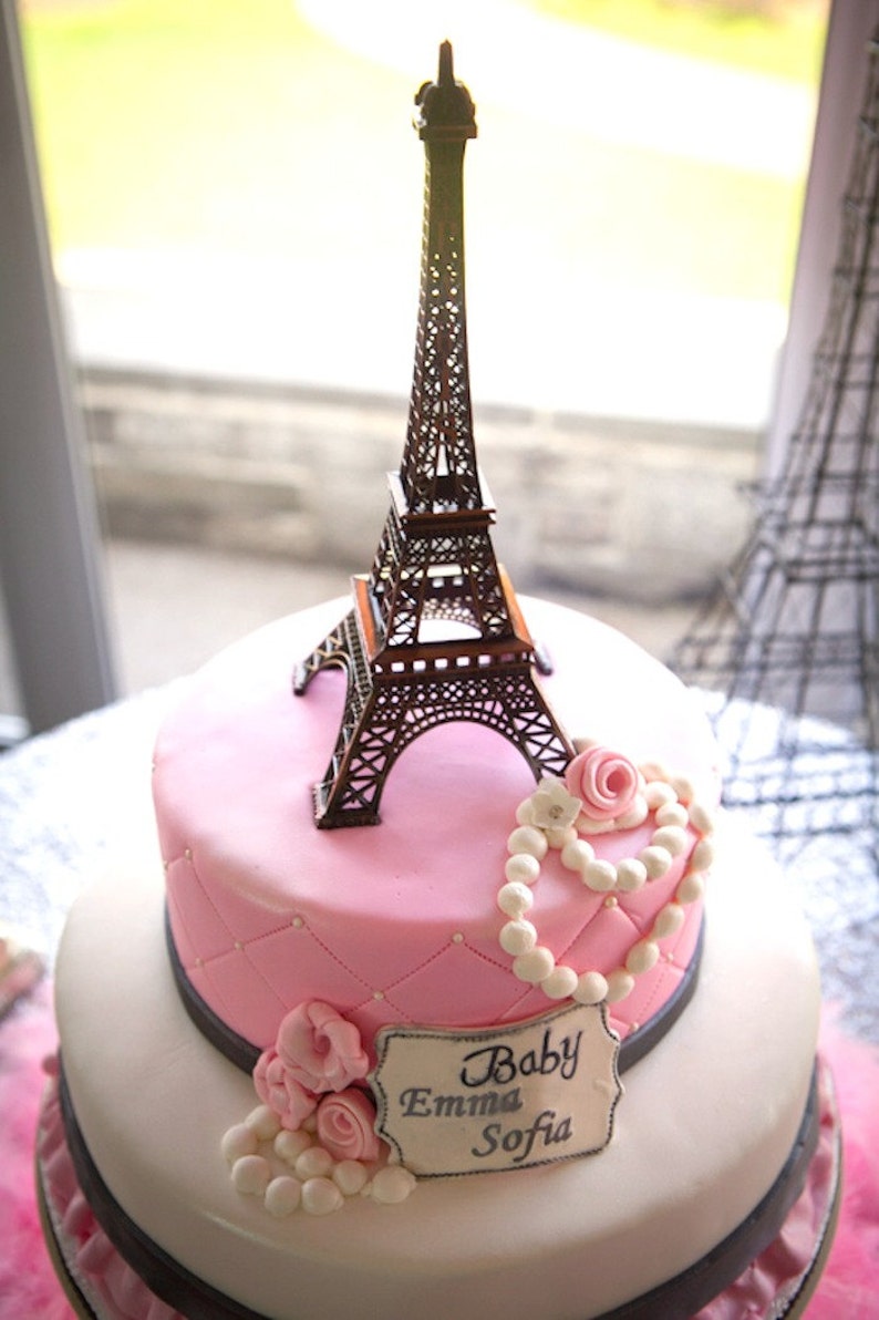 Gold Eiffel Tower Cake Topper Eiffel Tower Centerpiece Paris Theme Decor Paris Theme Birthday Decor Paris Eiffel Tower Party Decor Rose Gold image 3