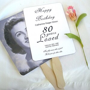 Custom Birthday Fan Adult Child Personalized Photo Fans Birthday Fan Favors Fans Custom Birthday Fan Favors Printed assembled Birthday Fans