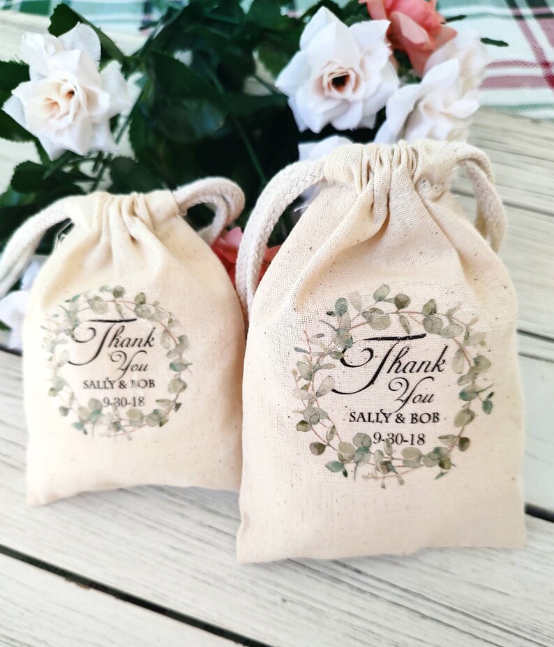 Personalized Wedding Favor Bags Custom Wedding Favor Bags Cotton Muslin ...