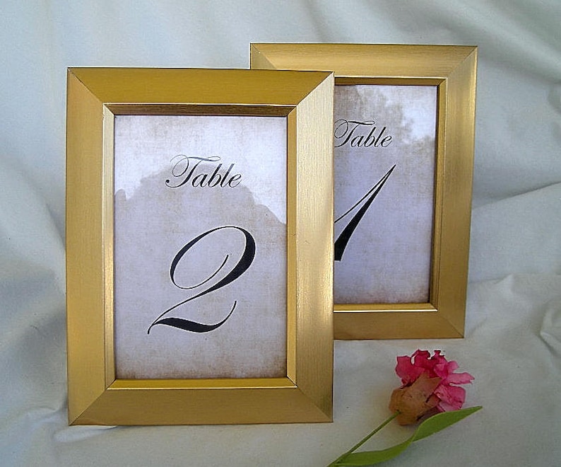 Table Number Frame Gold Table Card Frames Wedding Table Etsy