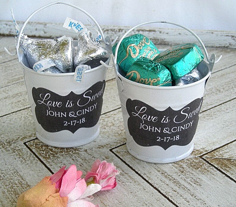 Mini Bucket Favor Wedding Favor Buckets Custom Mini Metal Pail Etsy