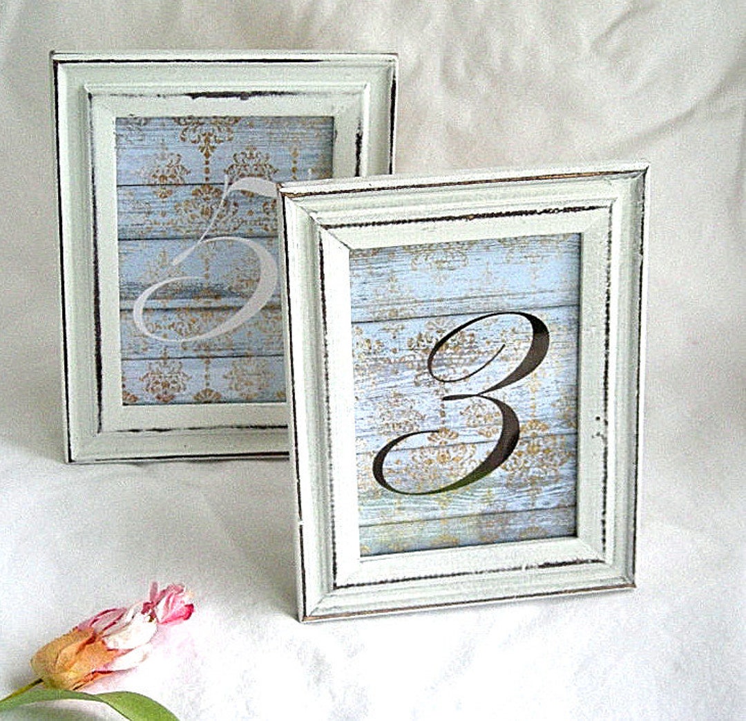 Table Number Frames Wedding Table Card Frames Whitewash Wood Etsy