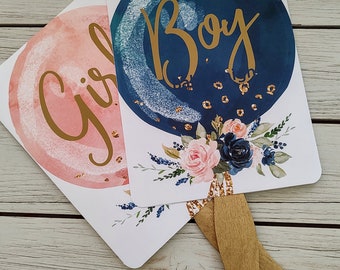 Gender Reveal Fans Custom Boy Girl Photo Fans Favors Custom Party Baby Shower Fan Favors Birthday Party Fans Printed fully Assembled Fans