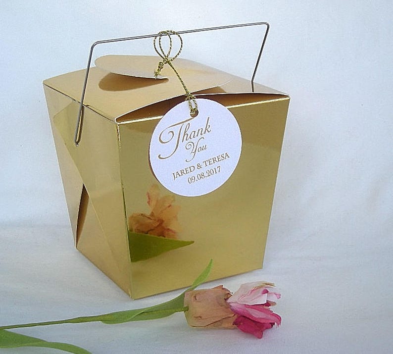 Custom Favor Box Chinese Takeout Box Wedding Favor Boxes Gold Etsy