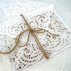 Doily Lace Envelope Lace Wedding Invitation Paper Lace Envelope Custom Wedding Envelope Vintage Lace Wedding Invitation Rustic Lace invite