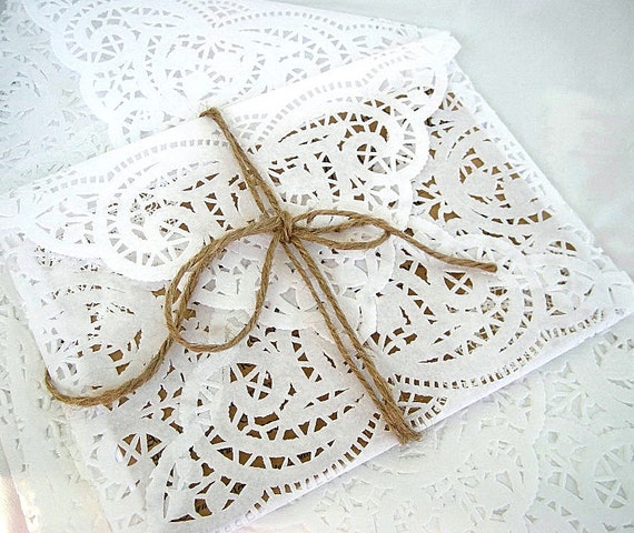 Doily Spitze Umschlag Spitze Hochzeit Einladung Papier Spitze Etsy