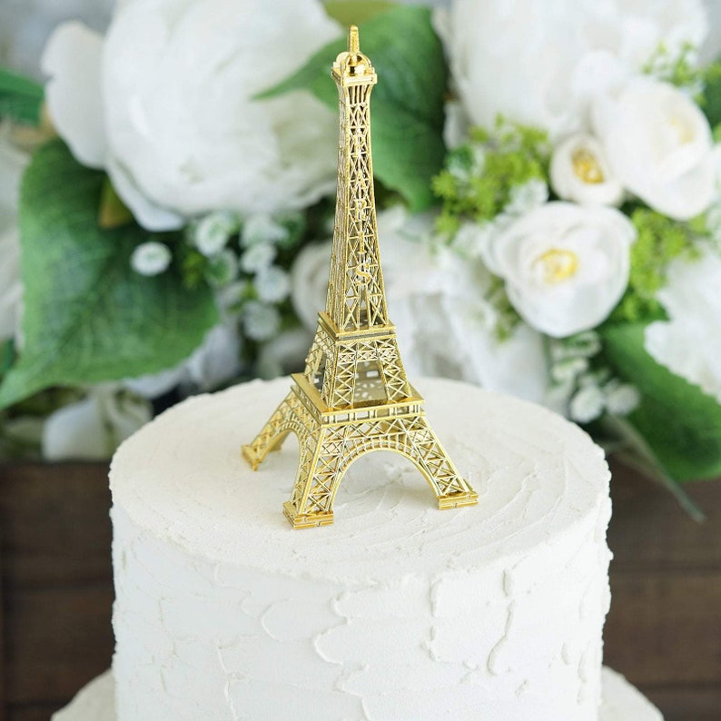 Gold Eiffel Tower Cake Topper Eiffel Tower Centerpiece Paris Theme Decor Paris Theme Birthday Decor Paris Eiffel Tower Party Decor Rose Gold image 1