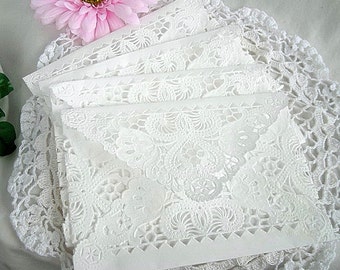 Lace Envelopes Doily Lace Envelopes Custom Wedding Envelopes Lace Wedding Envelopes Lace Wedding Invitation White Paper Lace Envelopes White