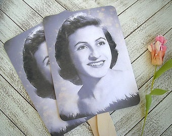 Custom Birthday Fans Adult or Child Birthday Photo Fan Anniversary Fans Personalized Printed Assembled 80th 50th Birthday Photo Fans