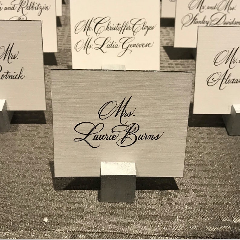 Gold Place Card Holders Wood Cube Place Card Holder Wedding Etsy