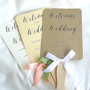 Custom Wedding Fan Wedding Program Fans Ceremony Program Fan Personalized Wedding Fan Custom Wedding Fan Printed fully Assembled