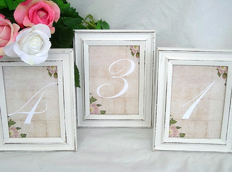 Table Number Frame Wedding Table Card Frames Whitewash Wood Etsy