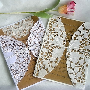 Faire-part de mariage en dentelle faire-part de mariage en dentelle