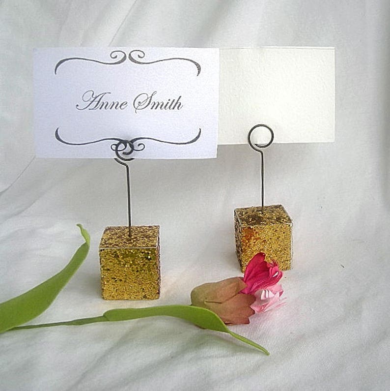 Gold Glitter Place Card Holders Wedding Silver Glitter Table Etsy