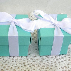 Personalized Favor Box w Custom tags Wedding Favor Boxes Turquoise Pink Gold Silver Navy Thank you Favors Quinceanera Bridal Shower Wedding image 3