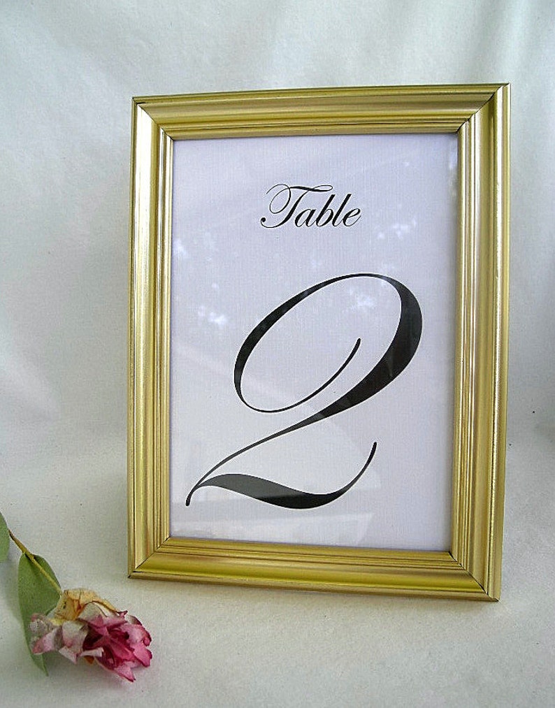 Wedding Table Number Gold Picture Frames Wedding Table Cards Etsy