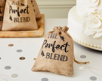 Coffee Favor Bags The Perfect Blend Thank You Favors Tea Favor Bags Thank You Burlap Favor Bags w Custom Personalized Tags Wedding