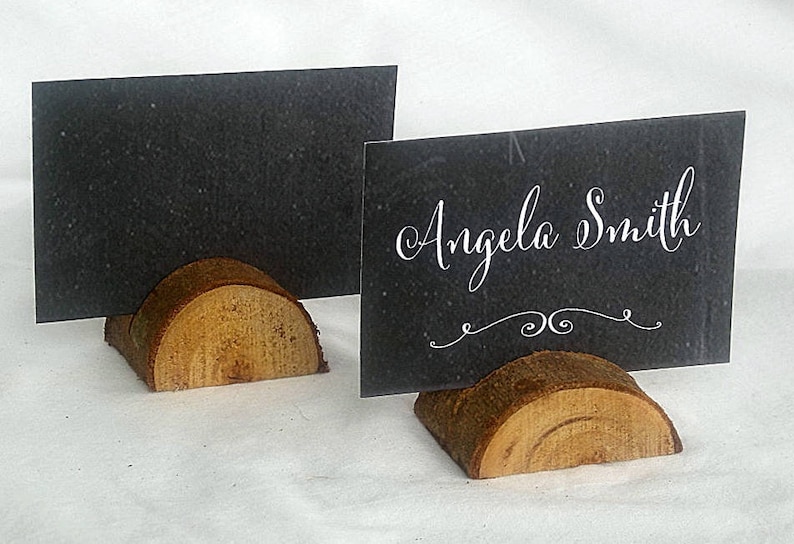 Wood Place Card Holder Rustic Wedding Decor Rustic Place Card Etsy