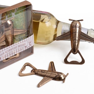 Airplane bottle openers Plane wedding favors Custom travel wedding favors gold airplane wedding favor personalized airplane Travel favors