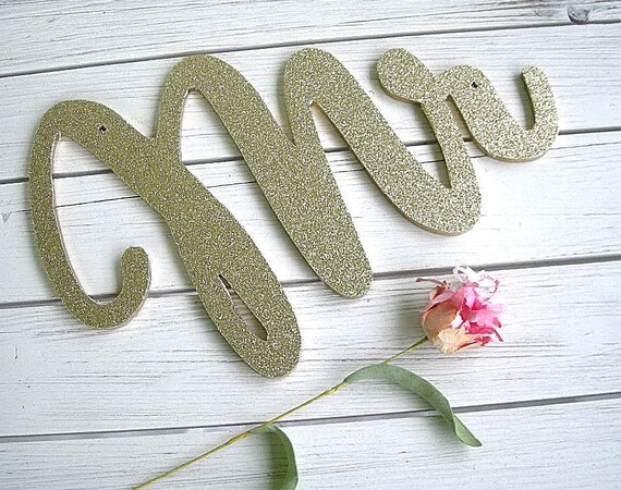 Mr And Mrs Gold Glitter Chair Sign Bride Groom Signs Wedding Chair Sign Classic Gold Silver Chair Signs Wood Wedding Reception Chair Signs