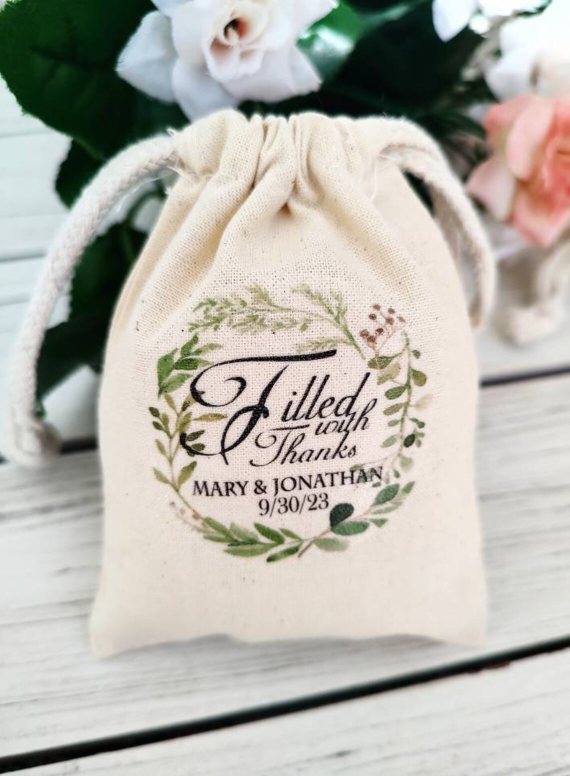 Personalized Wedding Favor Bags Custom Wedding Favor Bags Cotton Muslin ...