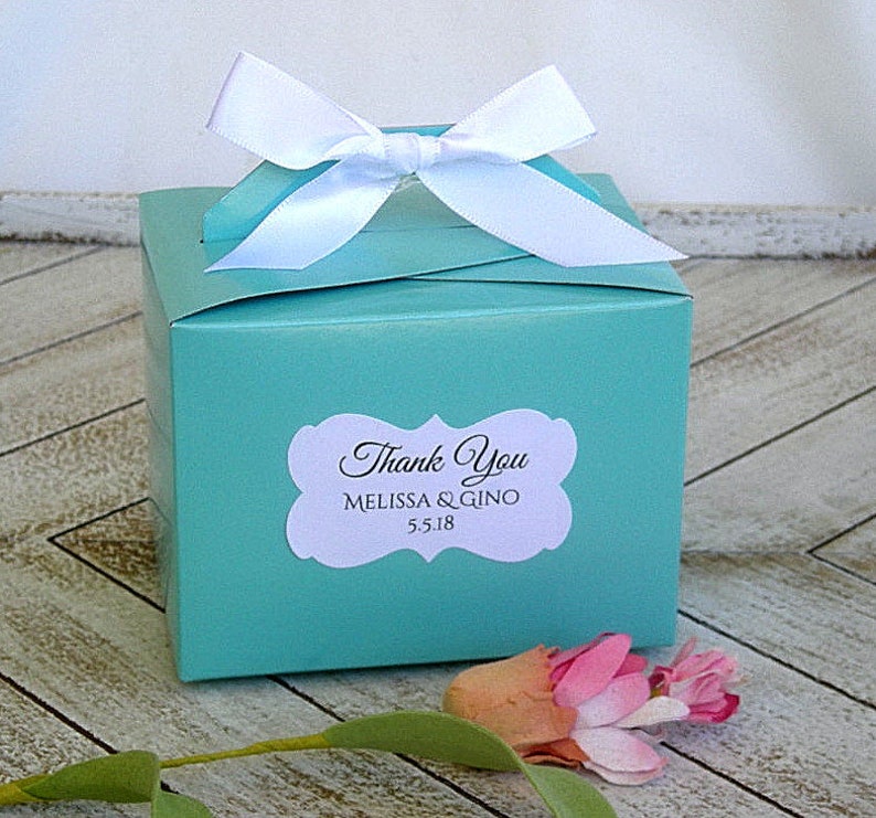 Wedding Favor Box Gold Wedding Favors Turquoise Blush Navy Etsy