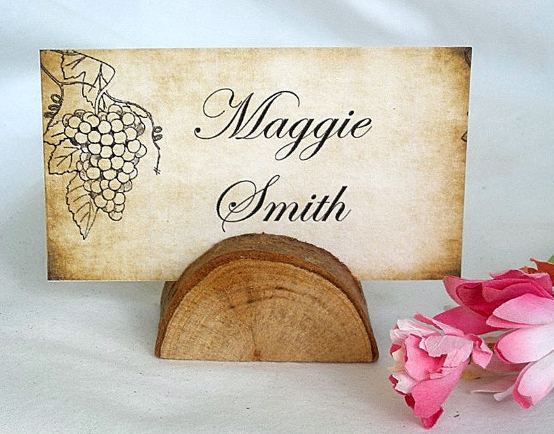 Wood Place Card Holder Rustic Wedding Decor Rustic Place Card Etsy