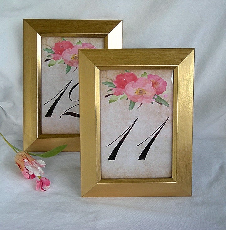 Table Number Frame Gold Table Card Frames Wedding Table Numbers ...