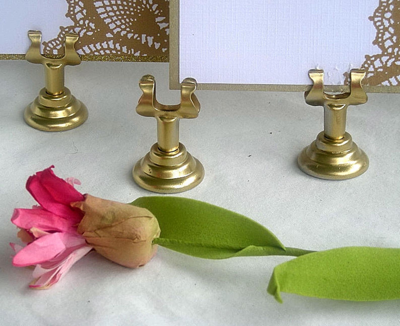 Gold Place Card Holders Gold Table Card Holders Wedding Menu Etsy