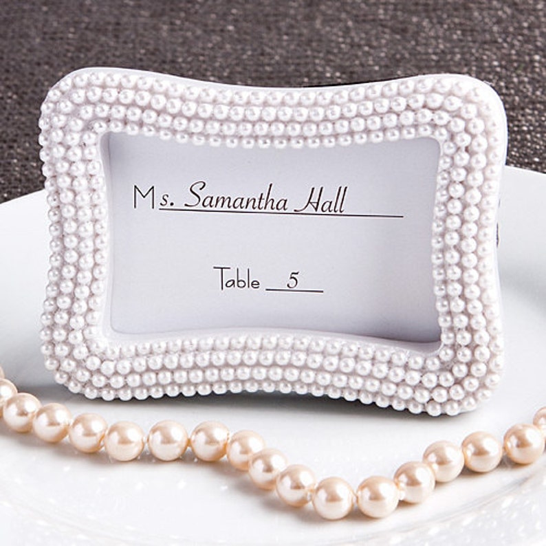 Place Card Holders Mini Pearl Picture Frames Wedding Table Etsy