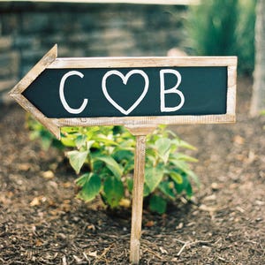 Chalkboard Arrow Sign Rustic Wedding Sign Wood Arrow Sign Wedding Reception Sign Blackboard Arrow Desert Bar Sign Candy Bar Wedding Signs