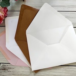 buste per inviti di nozze Buste per inviti personalizzati A7 A8 Buste per matrimoni Kraft Oro bianco avorio Buste per spedizioni nuziali