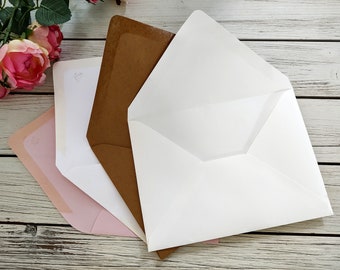 wedding invitation envelopes Custom Invitation Envelopes A7 A8 Wedding Envelopes Kraft Gold White Ivory Wedding Mailing Envelopes