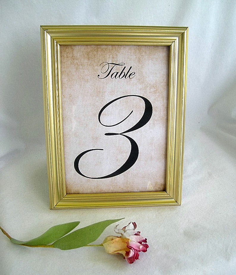 Wedding Table Number Gold Picture Frames Wedding Table Cards Etsy