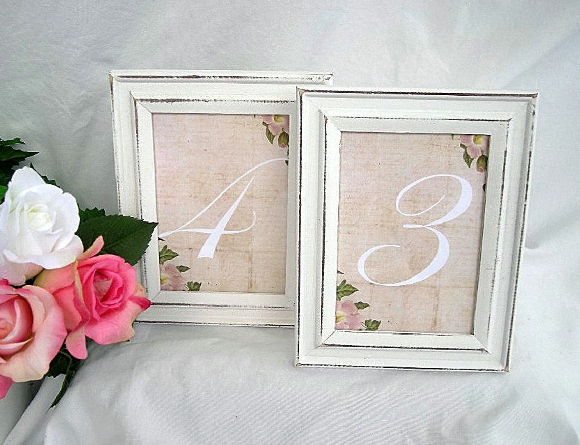 Table Number Frames Wedding Table Card Frames Whitewash Wood Etsy