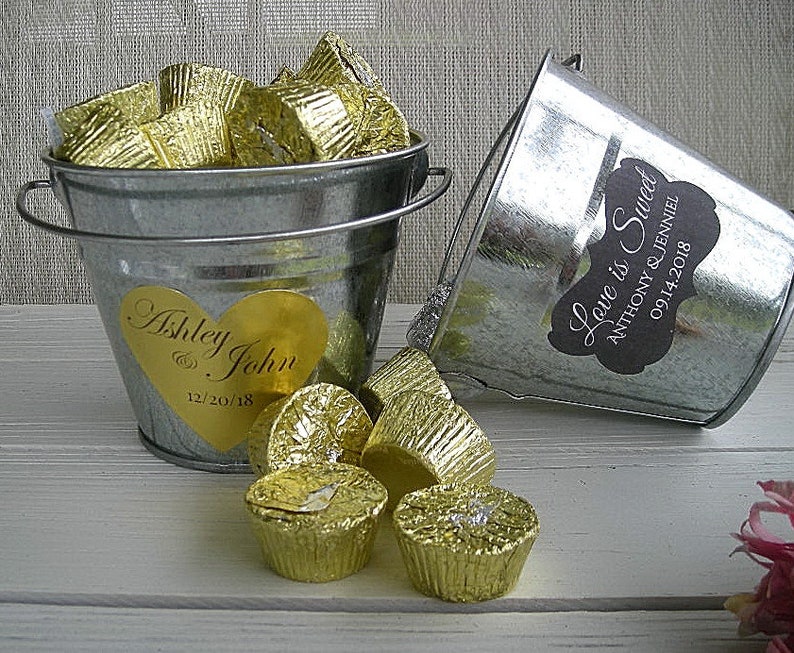 MINI SILVER WEDDING FAVOUR PAILS BUCKETS PARTY TABLE DECORATION BUCKET UK