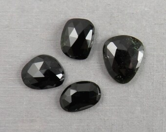 Tourmaline Rose Cut Cabochon | Dark Green to Black | Loose Natural Gemstones | TO343