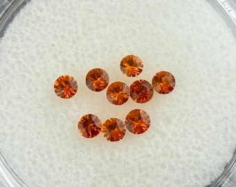 2.5mm Spessartine Garnet Round | Mandarin Orange | Loose Natural Gemstones